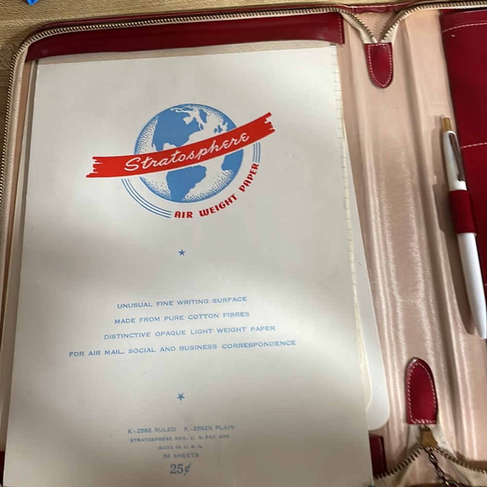 Vintage Red leather notebook set - Picture 3 of 6